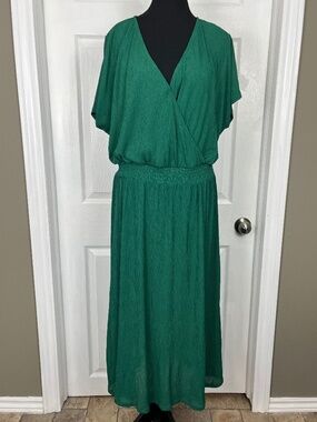 Reitmans Emerald Green Lightweight Spring/Summer Dress Size LG